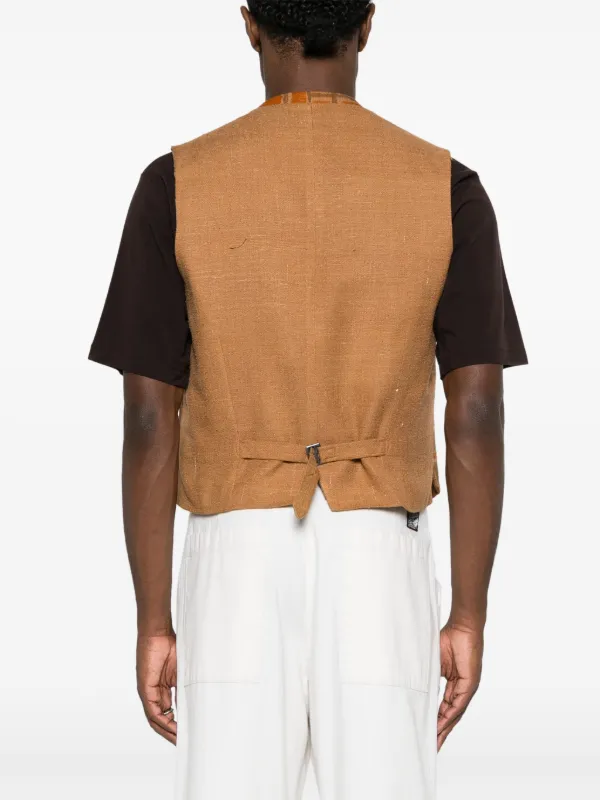 Romeo Gigli Pre-Owned 1990s チェック ベスト | オレンジ | FARFETCH JP