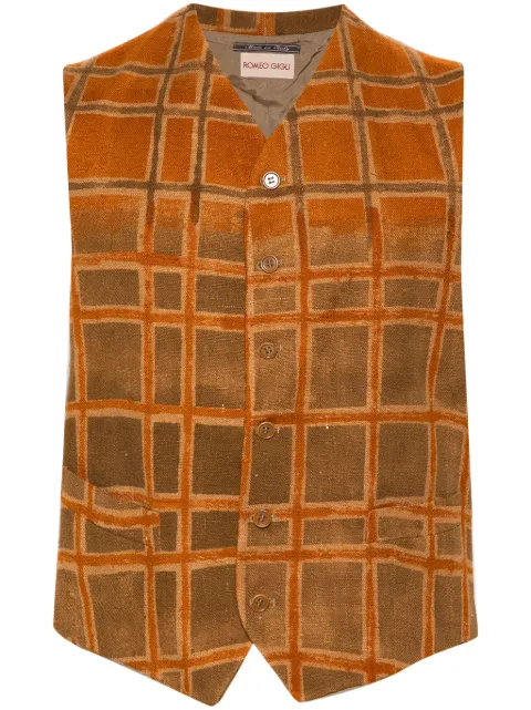 Romeo Gigli Pre-Owned 1990s check-pattern waistcoat
