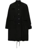 sacai Thomas Mason fishtail-design coat - Black