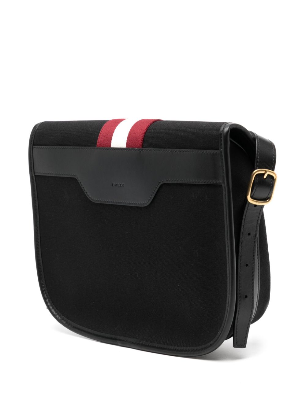 Shop Bally Two-stripe Detail Flap Messenger Bag In Black