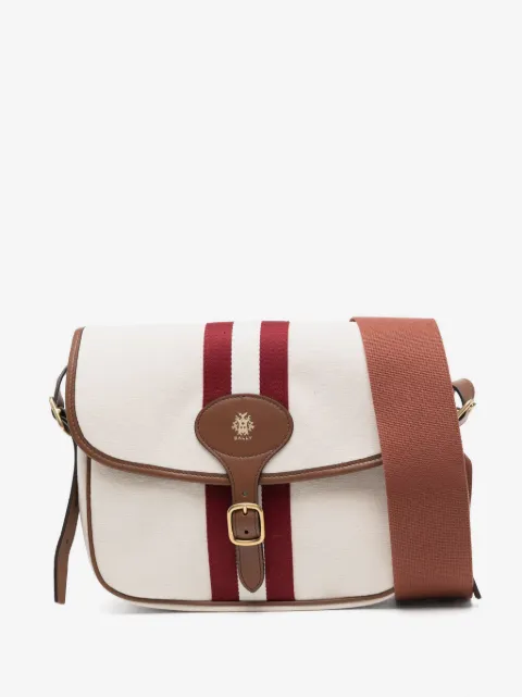 Bally 双条纹细节翻盖邮差包