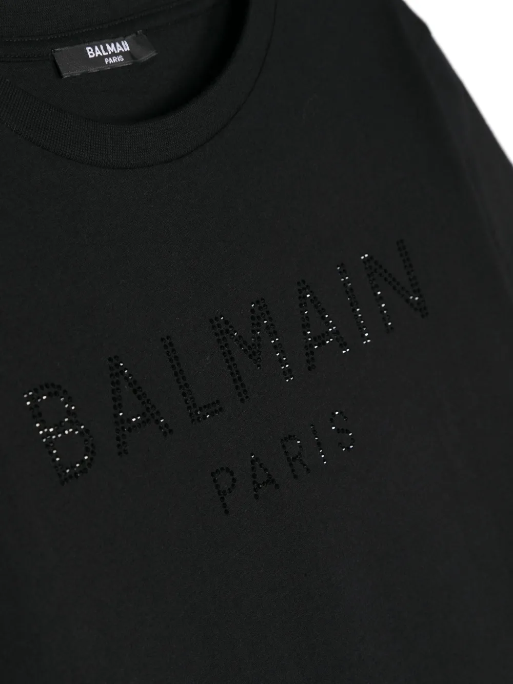 Balmain Kids Katoenen T-shirt met logo Zwart