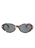 Versace Eyewear tubular Greca oval-frame sunglasses - Brown