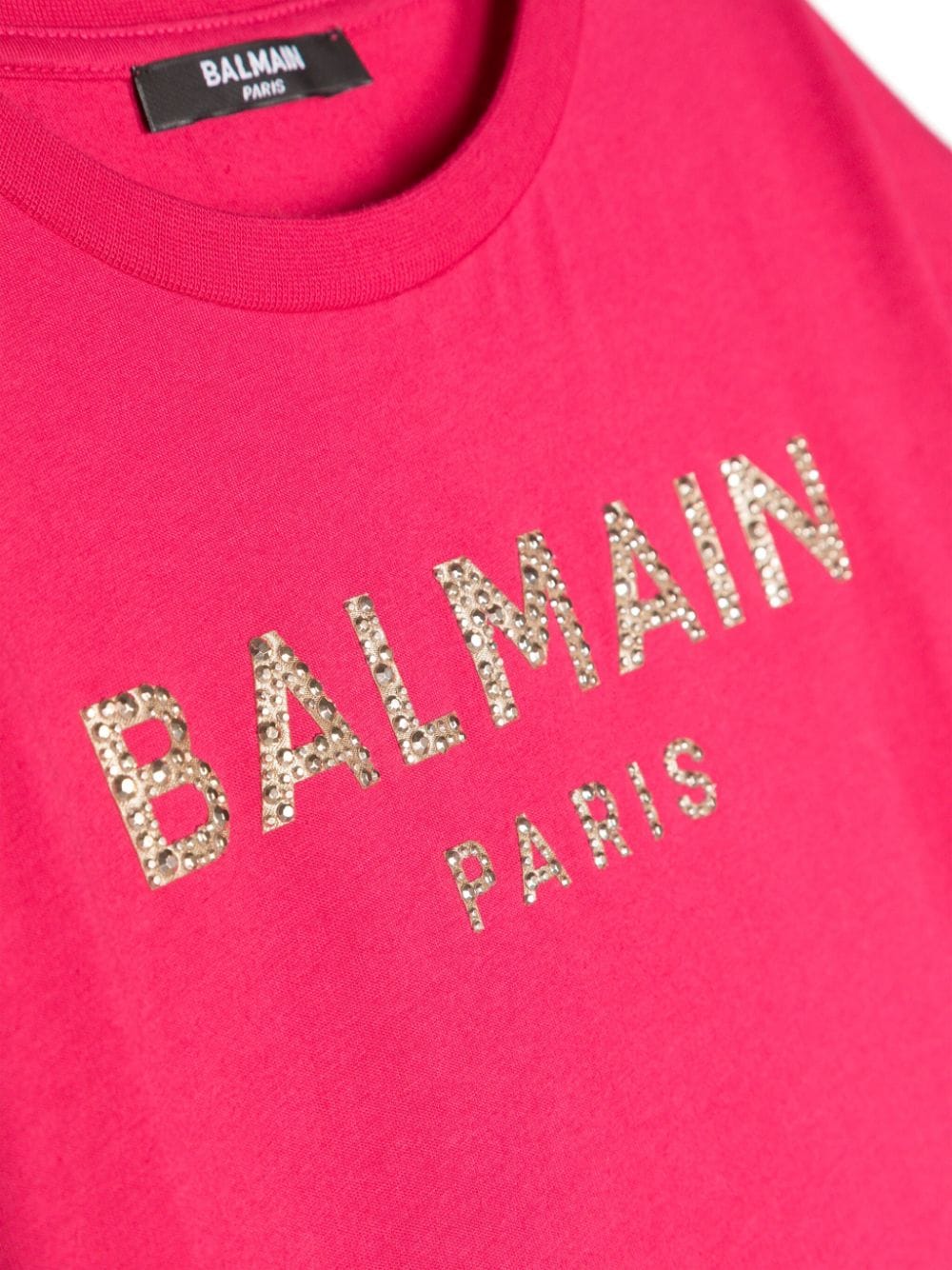 Balmain Kids Katoenen T-shirt met logo Roze