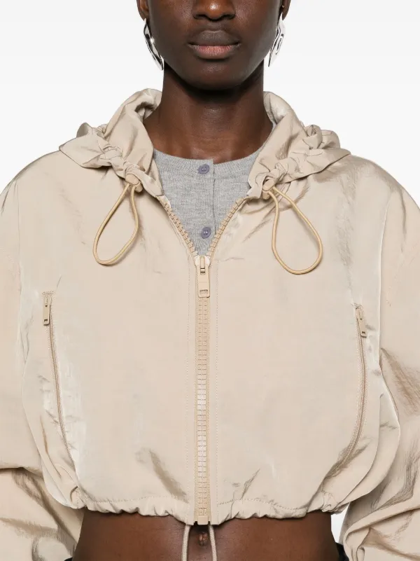 Givenchy hooded cropped jacket women Polyamide Polyester 36 Neutrals