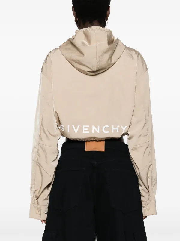 Givenchy hooded cropped jacket women Polyamide Polyester 36 Neutrals