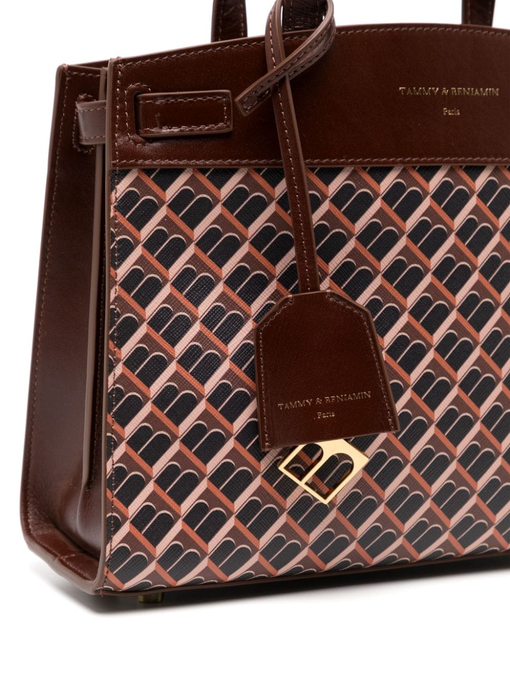 Shop Tammy & Benjamin Monogram-pattern Crossbody Bag In Braun
