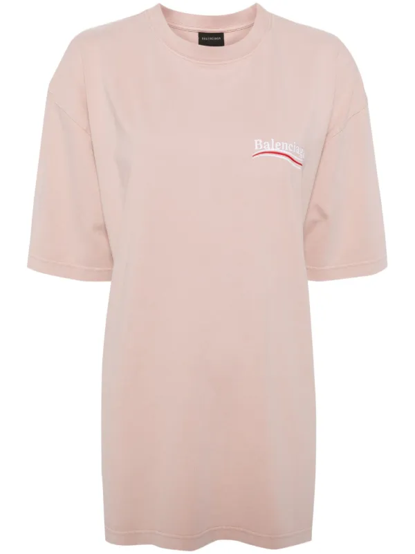 Balenciaga Logo print oversized t shirt women Cotton M Pink