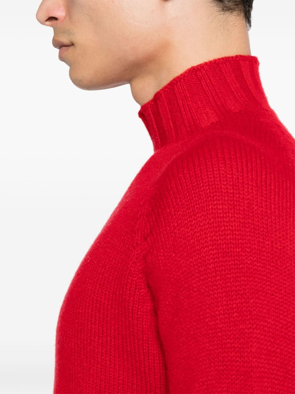 Shop Tagliatore High-neck Cashmere Jumper In Red