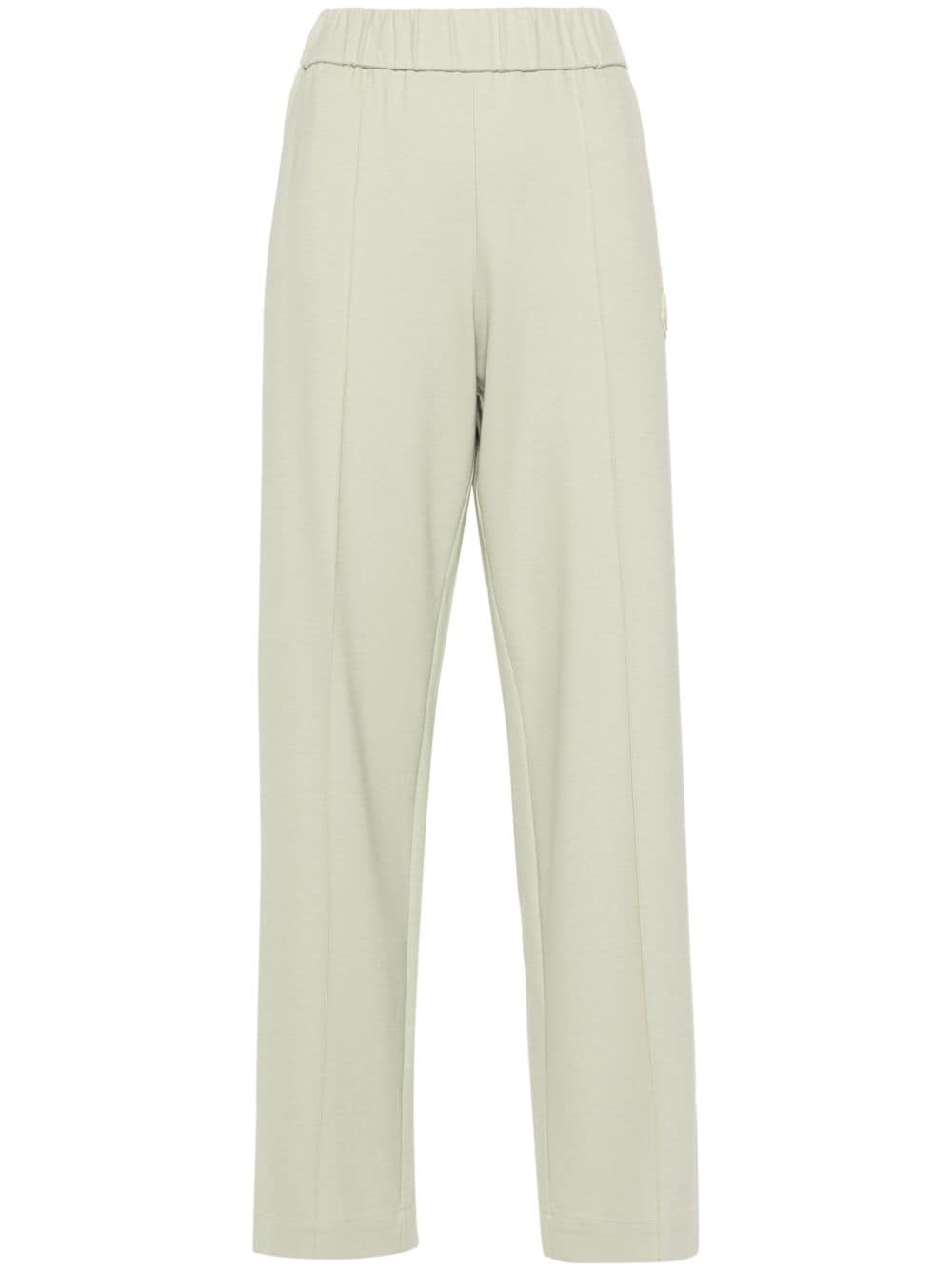 Moncler Logo-patch Straight Track Trousers In Green