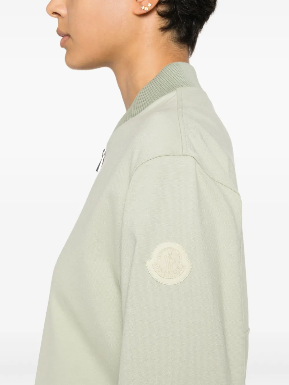 Moncler Bomberjack met logo-applicatie Groen