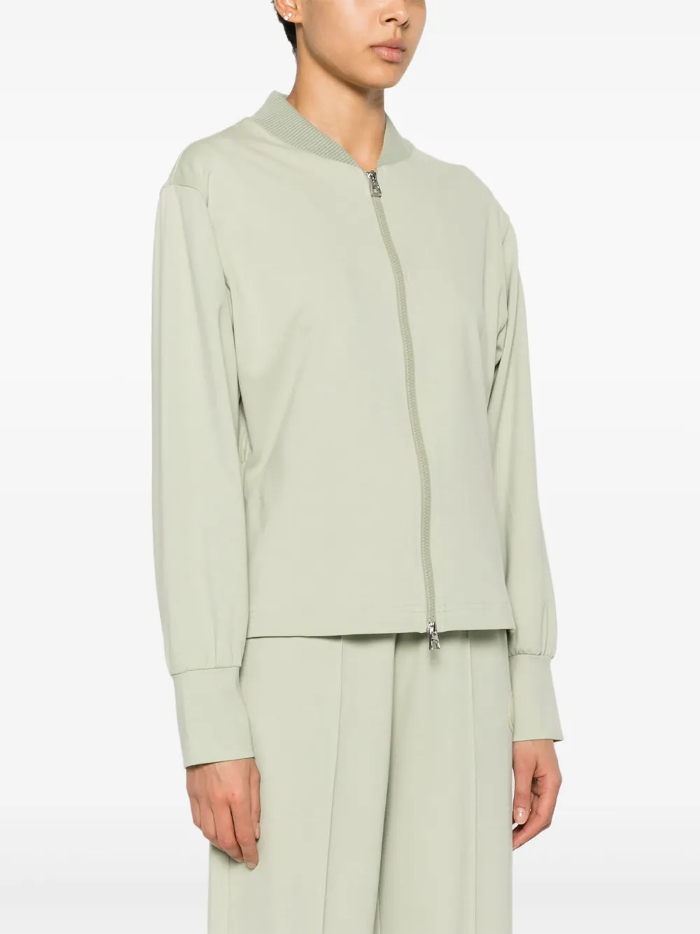 Moncler Bomberjack met logo-applicatie Groen