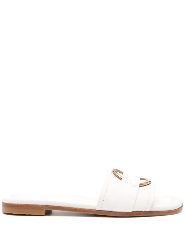 【送料&関税込】Moncler Bell Soft Sandal Moncler Bell Leather Slides | Neutrals | FARFETCH