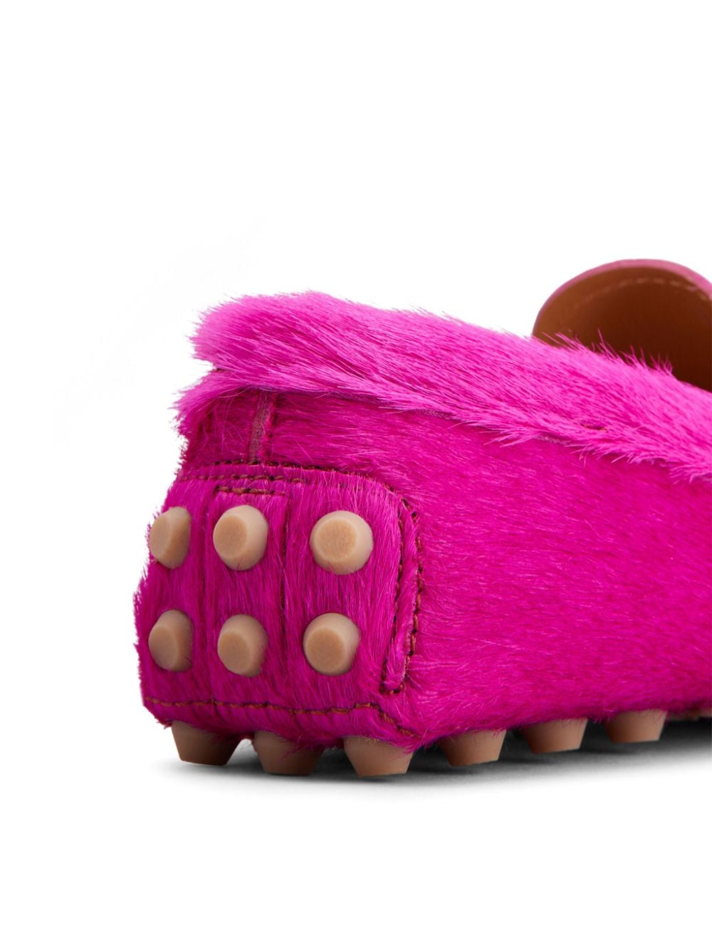 Shop Tod's Gommino Calf-hair Loafers In Pink