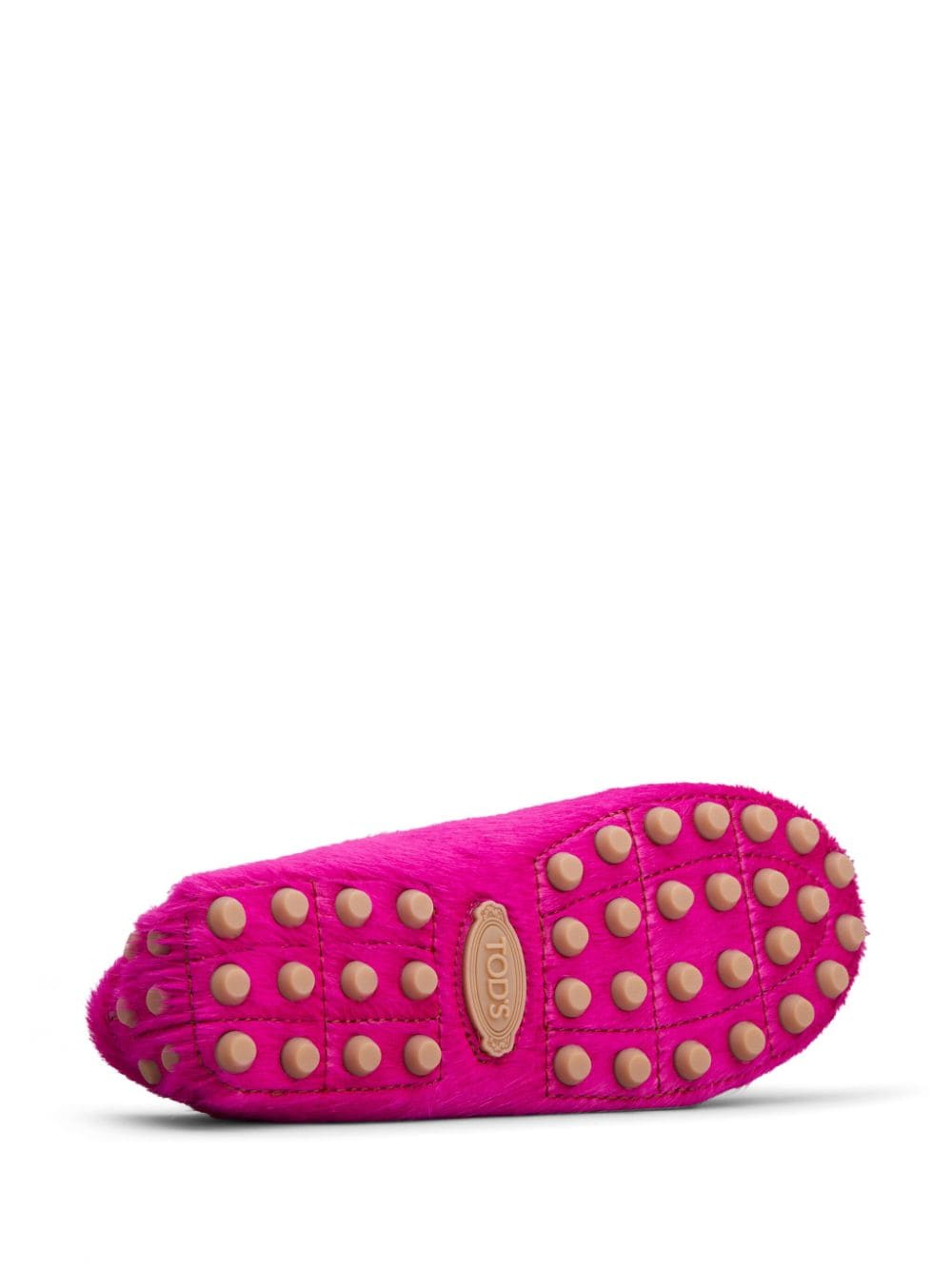 Shop Tod's Gommino Calf-hair Loafers In Pink