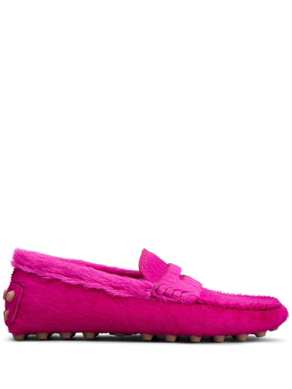 Tod's Gommino Calf-hair Loafers In Pink