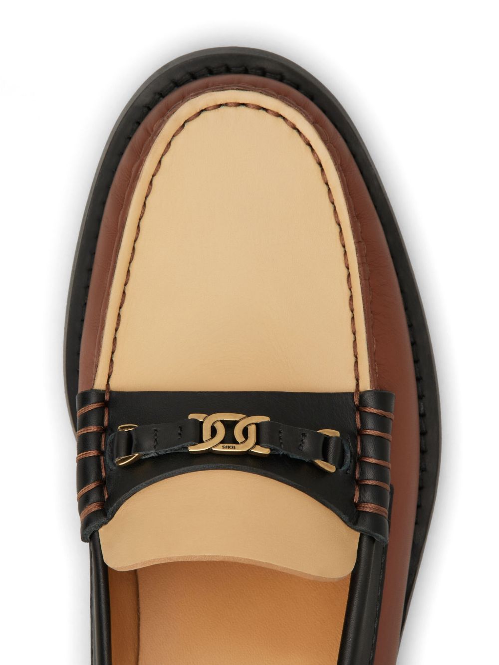 Tod's logo-plaque leather loafers Brown