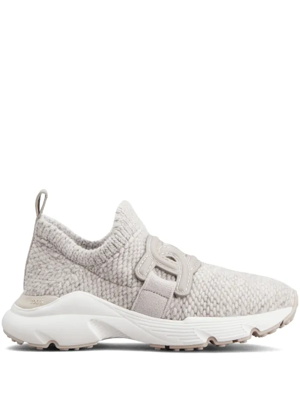 Tod's Kate Knitted Slip-on Trainers in Neutrals