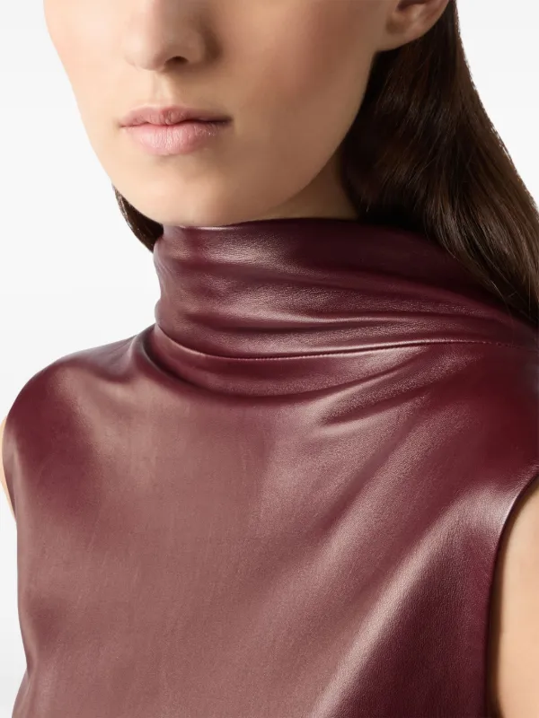 Tod's Leather Midi Dress | Red | FARFETCH