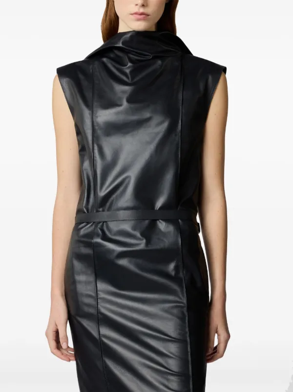 Tod's Leather Midi Dress | Black | FARFETCH