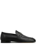 Tod's leather logo-patch loafers - Black