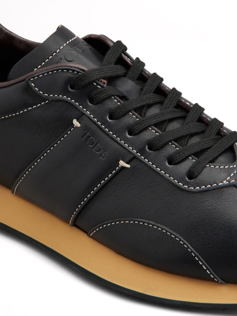 Shop Tod's Sportivo Active Leather Sneakers In Black