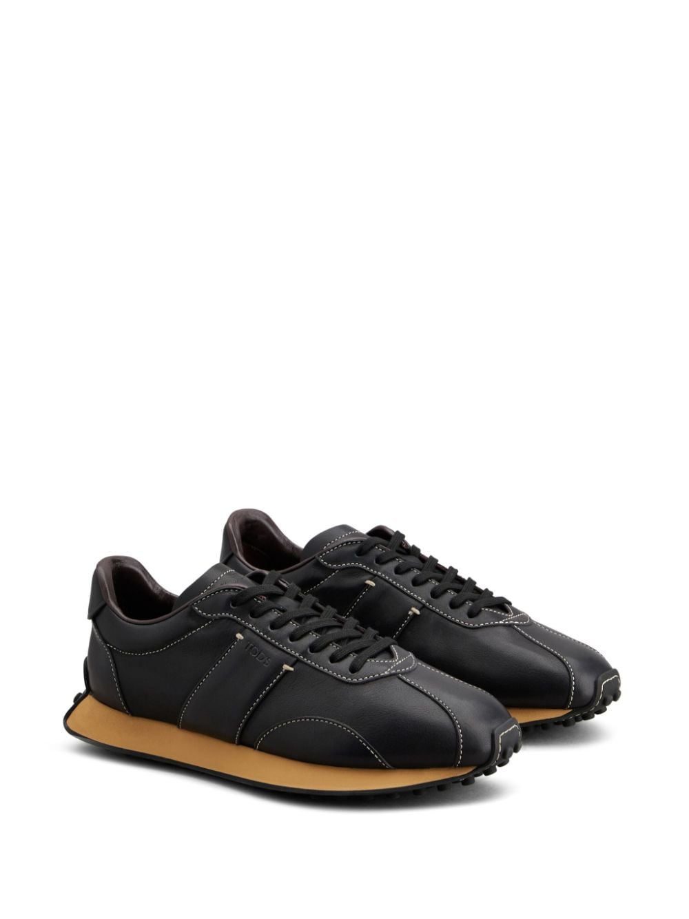 Shop Tod's Sportivo Active Leather Sneakers In Black