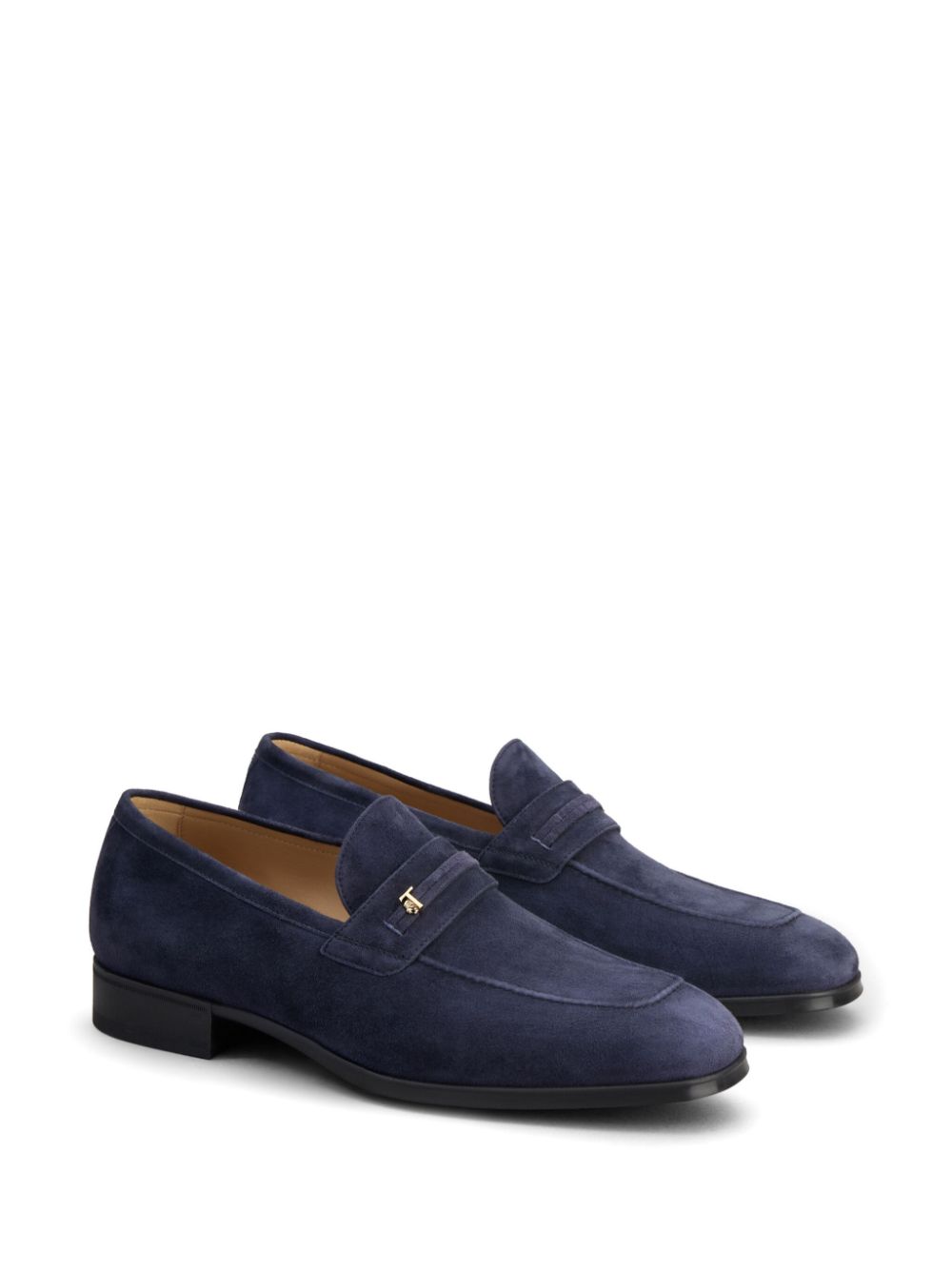 Tod's logo-plaque suede loafers Blue