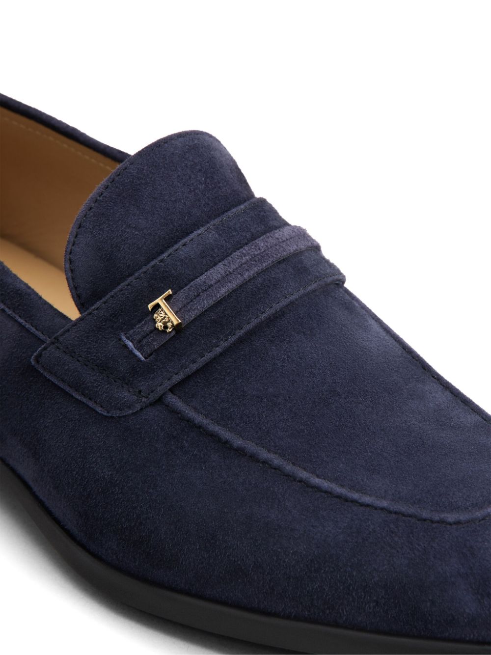 Tod's logo-plaque suede loafers Blue