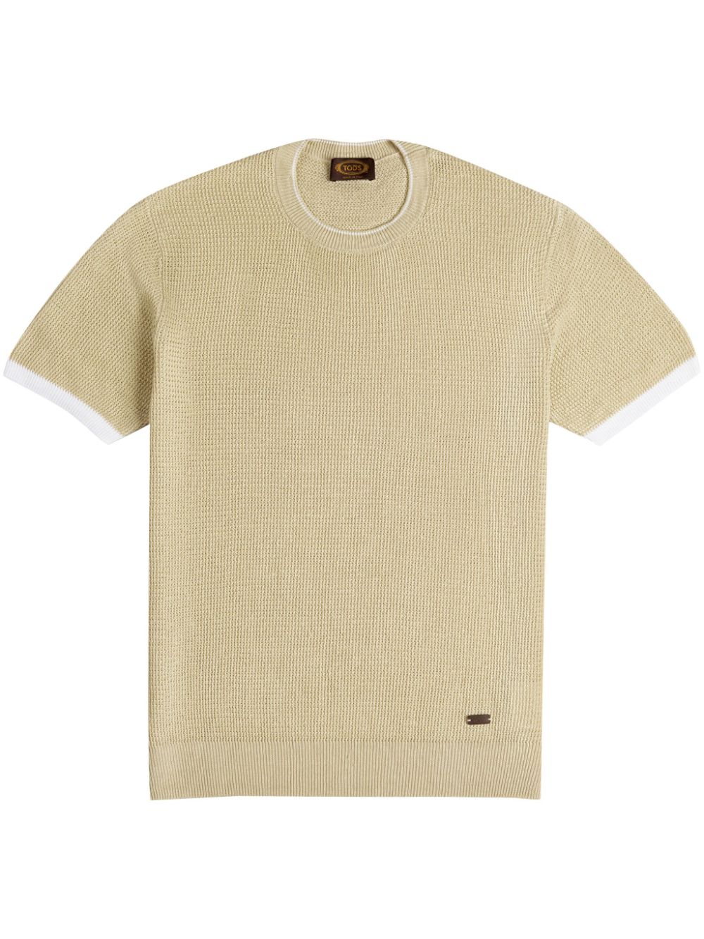 logo-patch linen T-shirt