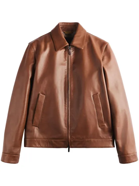 Tod's leather shirt jacket 