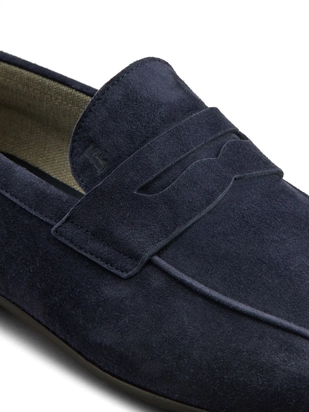 Tod's flat rubber sole suede loafers Blue