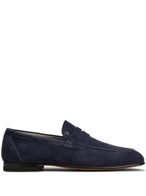 Tod's flat rubber sole suede loafers