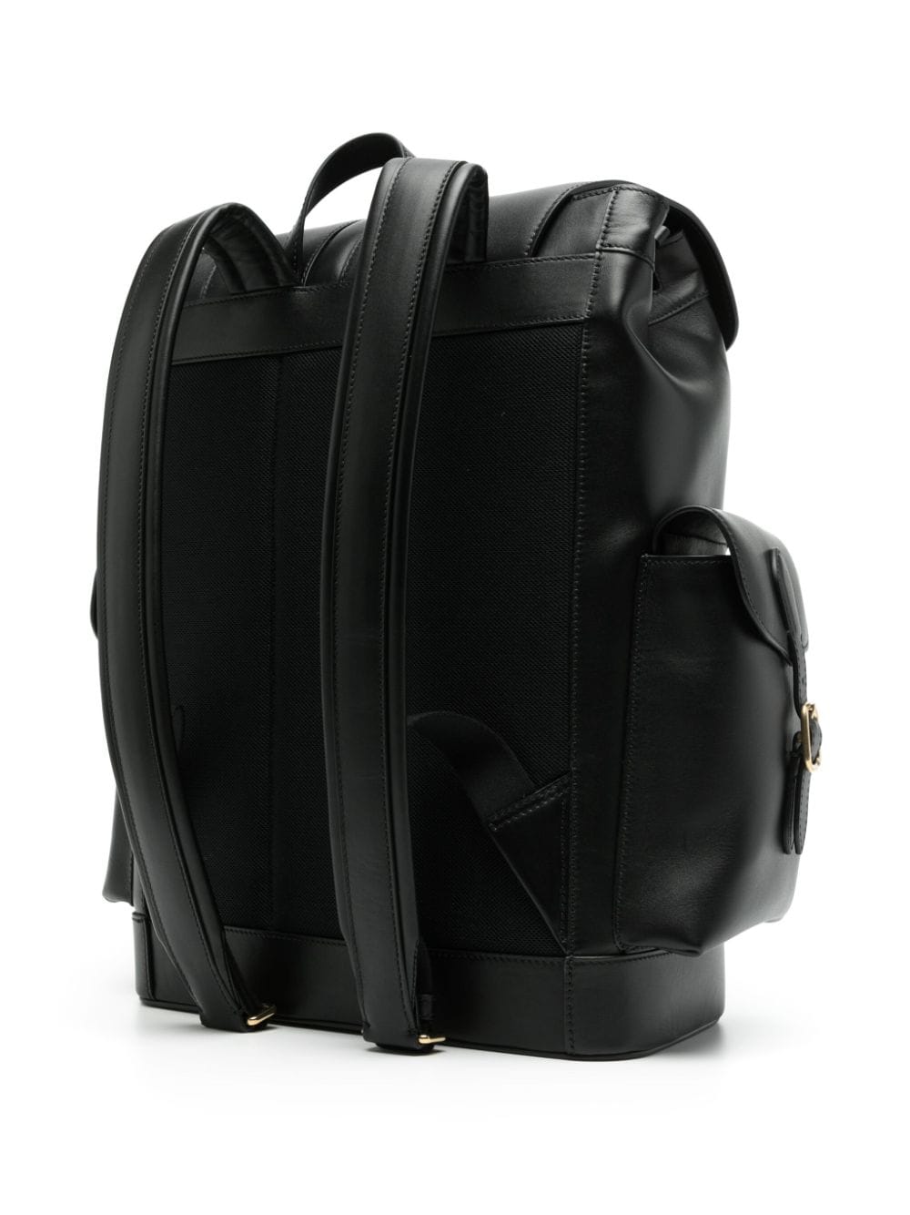 Shop Bally Buckled Leather Backpack In Black