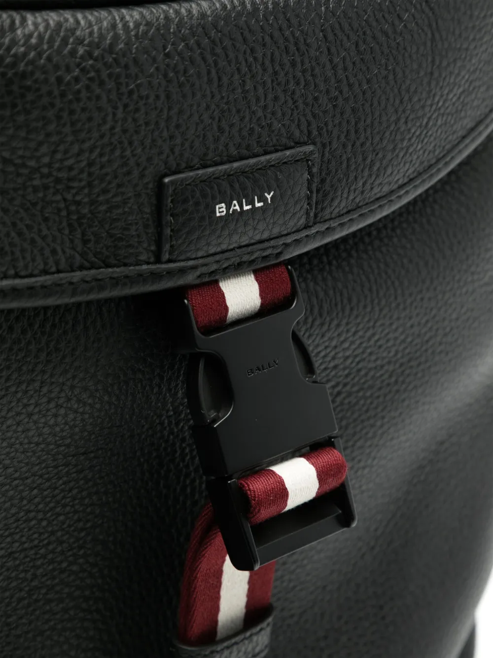 Shop Bally Stripe-detail Leather Backpack In Black