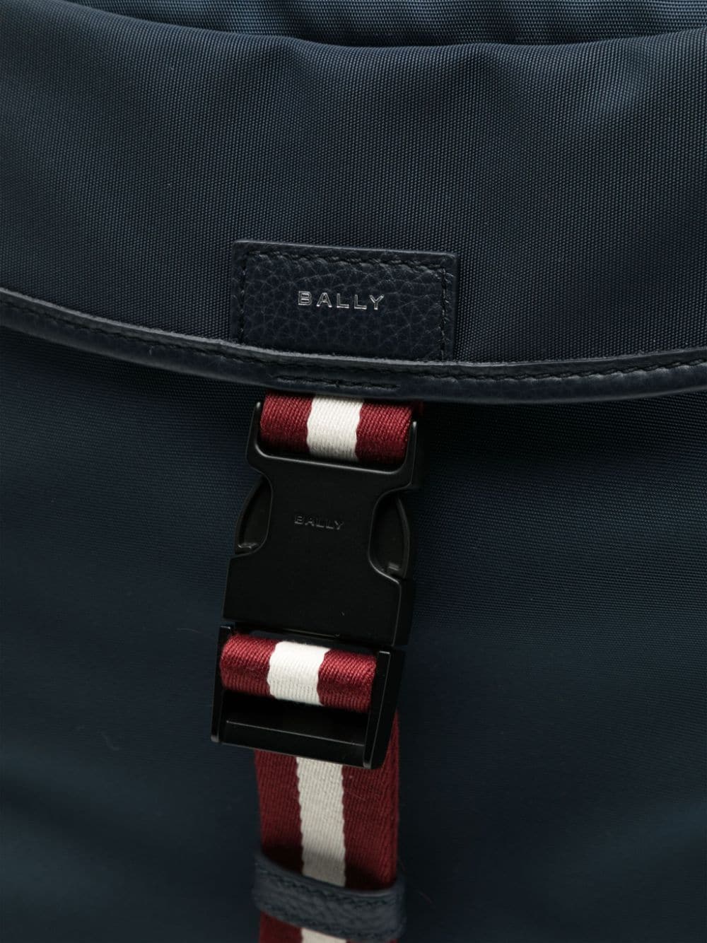 Shop Bally Stripe-detail Buckled Backpack In Blue