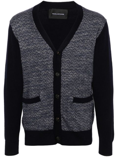 Tagliatore chevron-knit cardigan Men