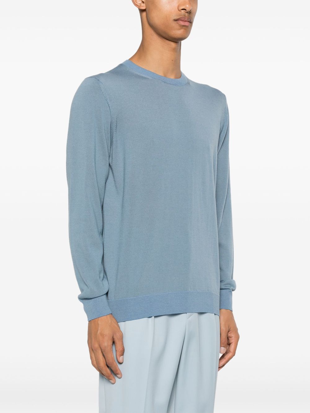 Shop Tagliatore Twin Fine-ribbed Jumper In Blue