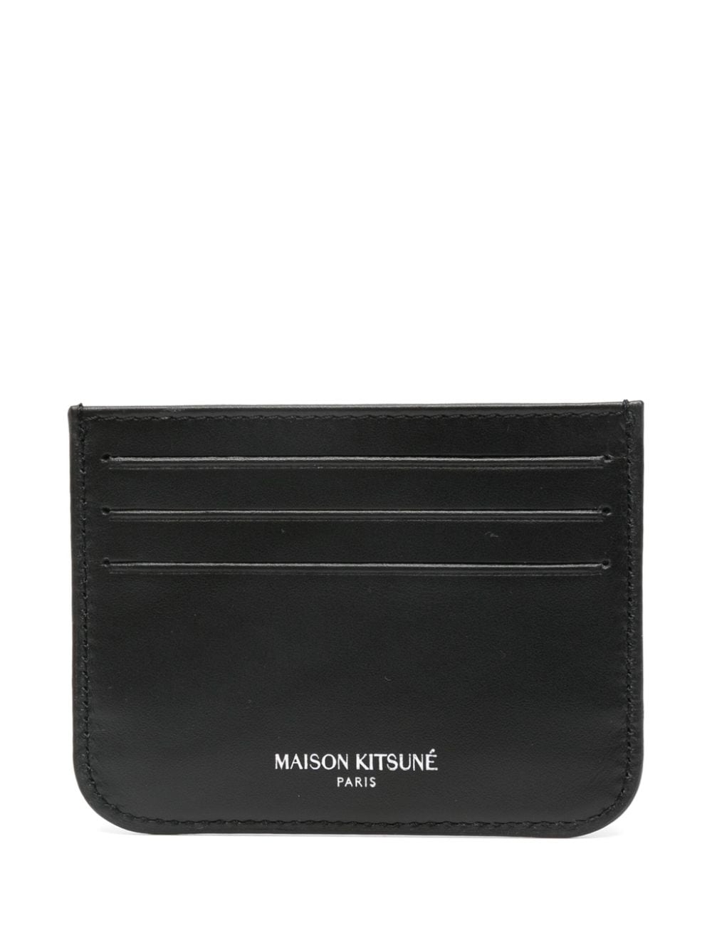 Shop Maison Kitsuné Fox Head-plaque Card Holder In Black