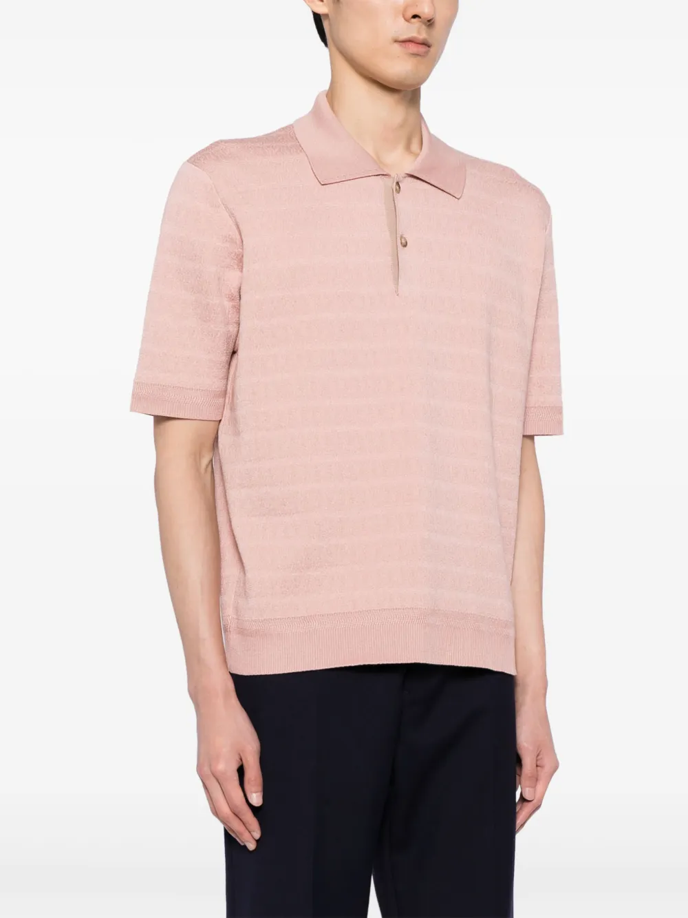 Bally Poloshirt met horizontale strepen Roze