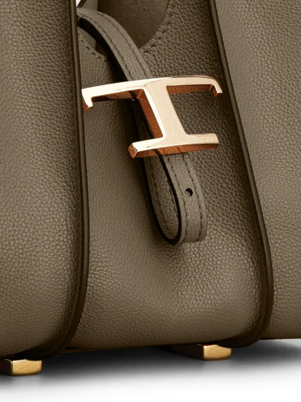 【関税＆送料込み】Tod'S T Timeless Mini Leather Tote Woman MULTICOLOUR T Timeless Shopping Bag in Raffia and