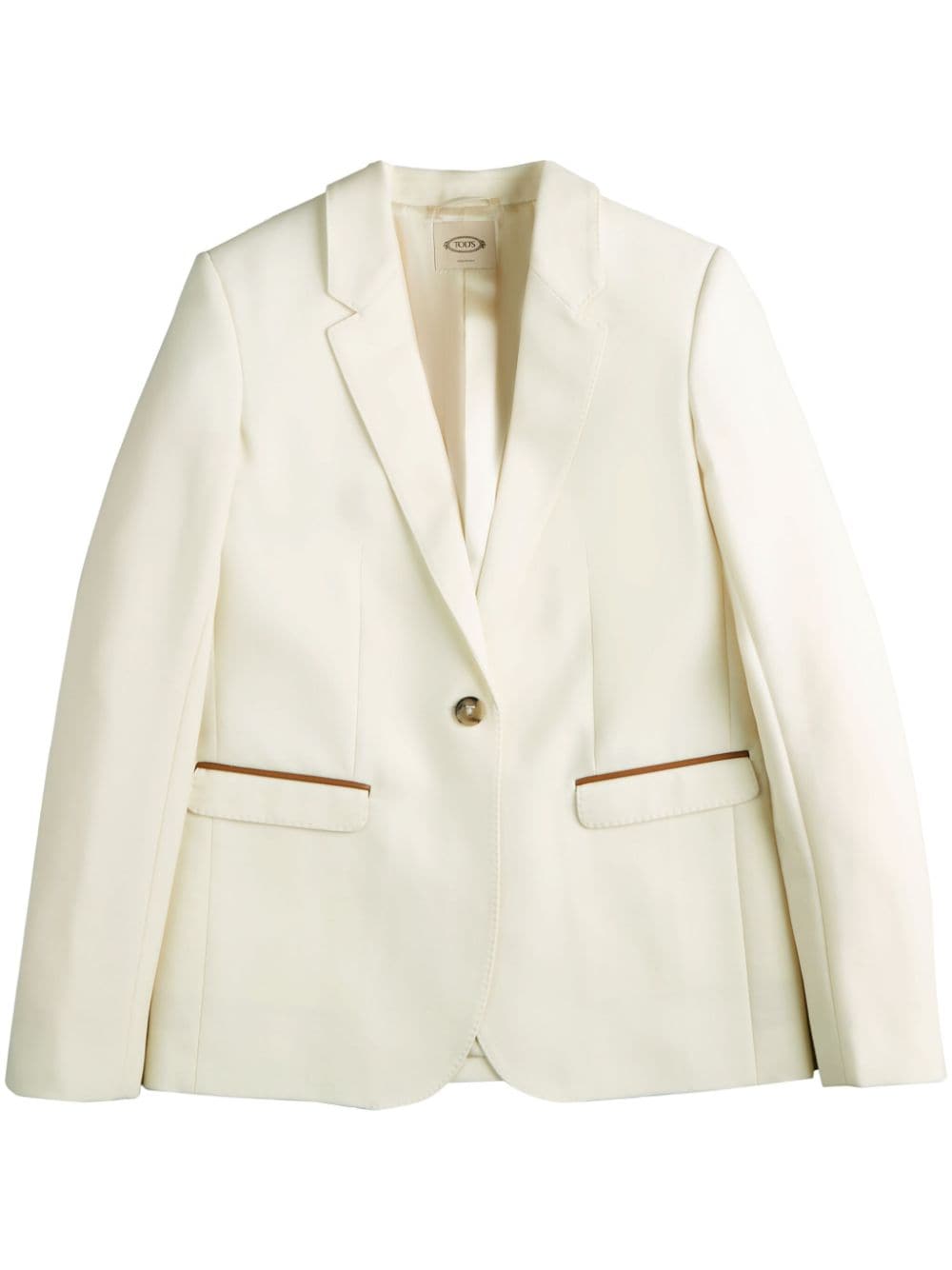 Tod's Blazer con dettaglio in pelle - Bianco