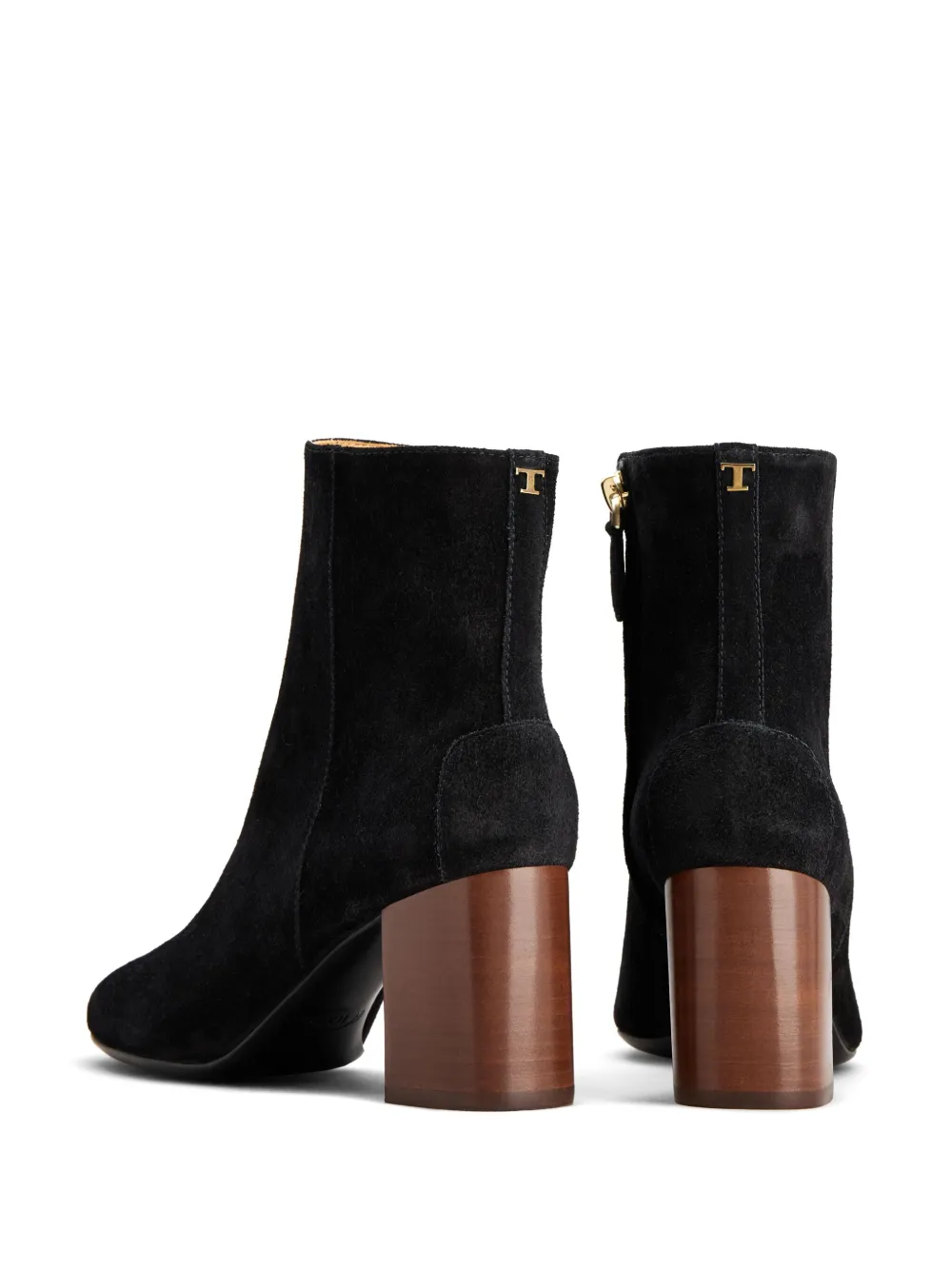 Tod's logo-plaque suede boots Black