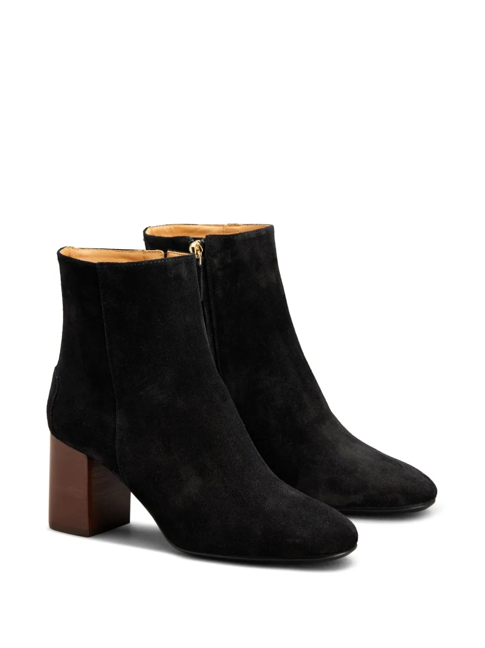 Tod's logo-plaque suede boots Black