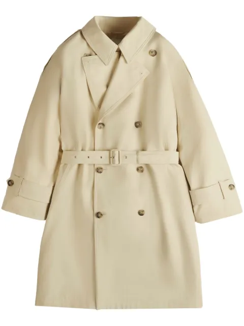 Tod's leather-detail trench coat 