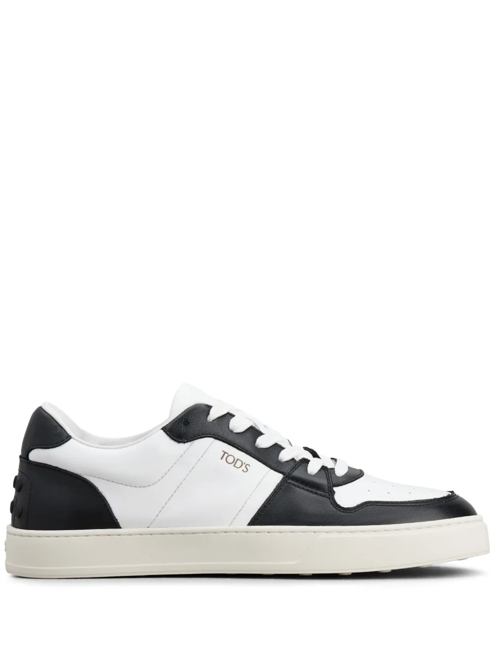 panelled leather sneakers