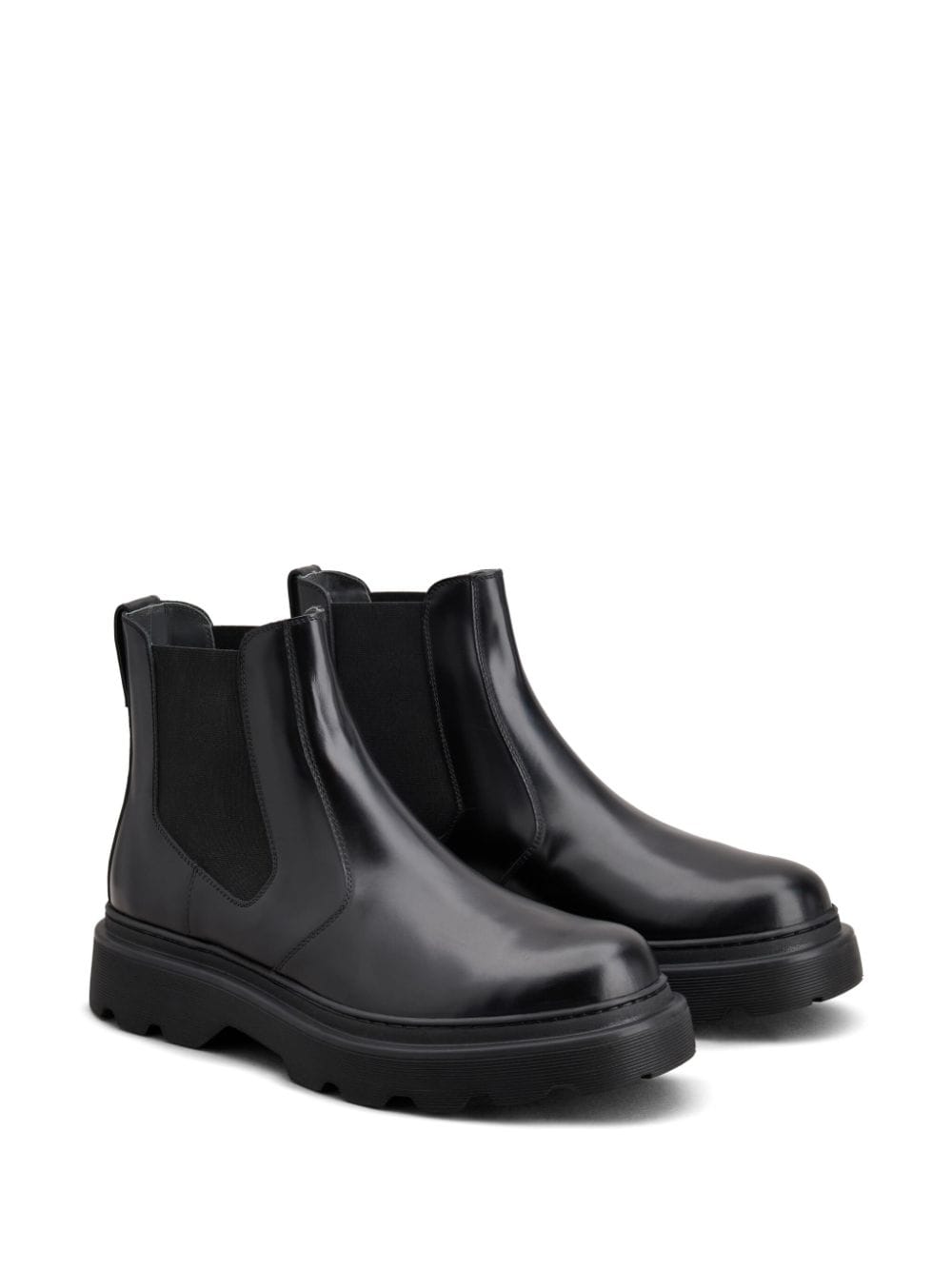 Shop Tod's Ankle Leather Boots In Black