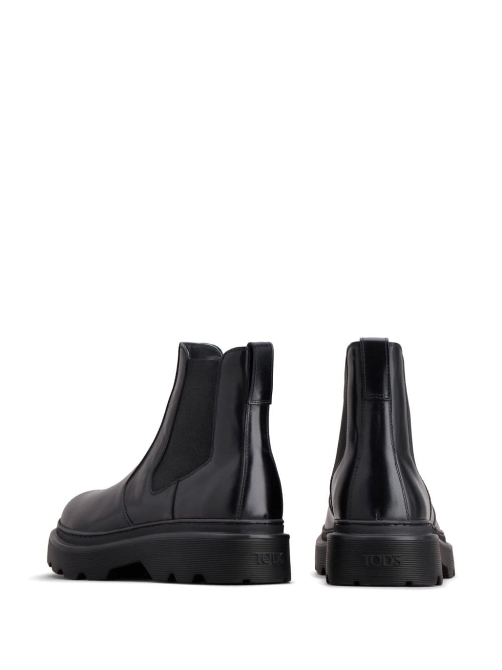 Shop Tod's Ankle Leather Boots In Black