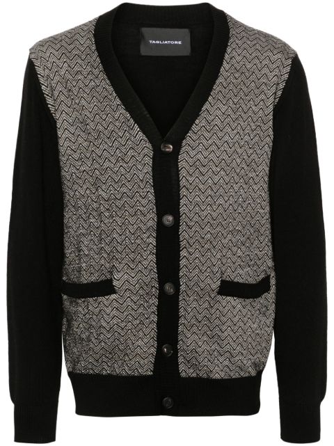 Tagliatore chevron-knit cardigan Men