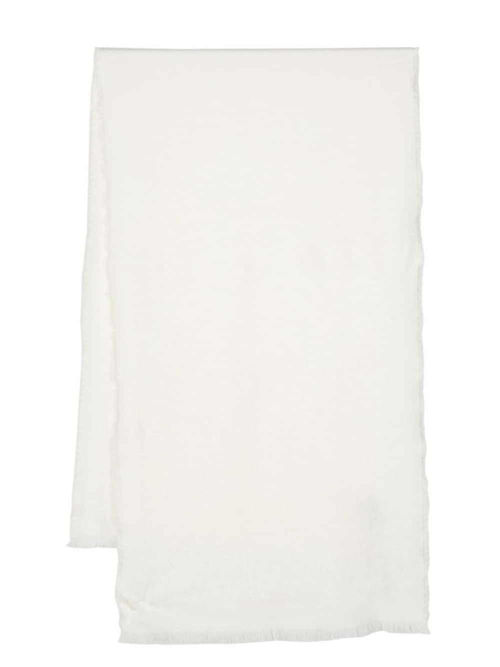 Tagliatore Patterned-jacquard Wool Scarf In White